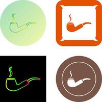 Unique Lit Smoking Pipe Icon Design vector
