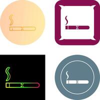 Unique Lit Cigar Icon Design vector