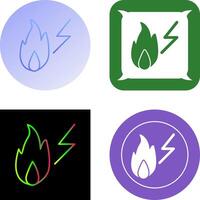 Unique Electricity Fire Icon Design vector