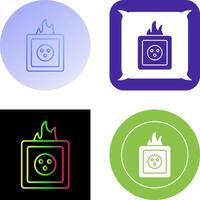 Unique Fire in Socket Icon Design vector