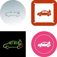 Unique Car on Fire Icon Design vector