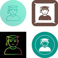 Unique Male Graduate Icon Design vector