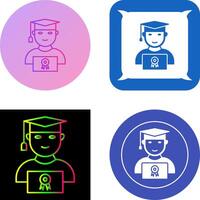 Unique Student Holding Degree Icon Design vector