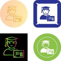 Unique Receiving Diploma Icon Design vector