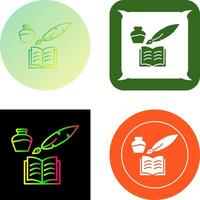 Unique Quill and Book Icon Design vector