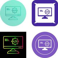 Unique Code Optimization Icon Design vector