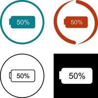 Unique Half Battery Icon Design vector