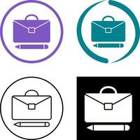 Briefcase and Pen Icon Design vector