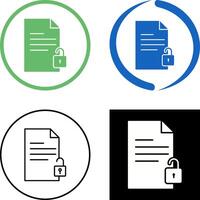 Unlock Documents Icon Design vector