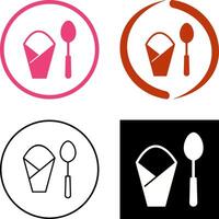 Spoon and Napkin Icon Design vector