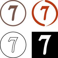 Number Seven Icon Design vector