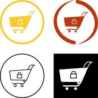 Unique Locked Cart Icon Design vector