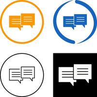 Unique Two Chat Bubbles Icon Design vector