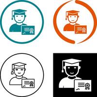 Unique Receiving Diploma Icon Design vector