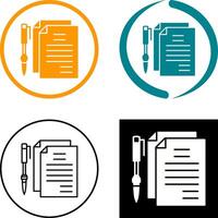Unique Documents and Pen Icon Design vector
