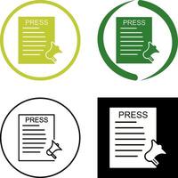 Unique Press Releases Icon Design vector