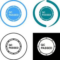 Unique QC Passed Icon Design vector