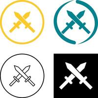 Unique Two Swords Icon Design vector