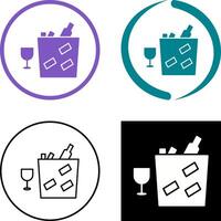 Unique Wine Bottle in Ice Icon Design vector