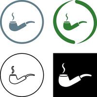 Unique Lit Smoking Pipe Icon Design vector