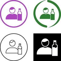 Unique Man And Drink Icon Design vector