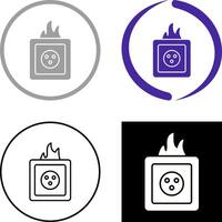 único fuego en enchufe icono diseño vector