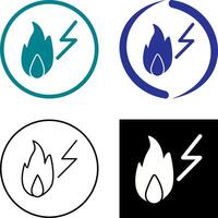 Unique Electricity Fire Icon Design vector