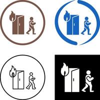 Unique Running from Fire Icon Design vector