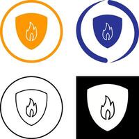 Unique Fire Shield Icon Design vector