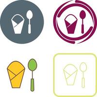 Spoon and Napkin Icon Design vector