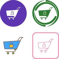 Unique Unlock Cart Icon Design vector