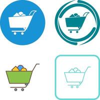 Unique Shopping Cart II Icon Design vector