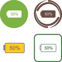 Unique Half Battery Icon Design vector