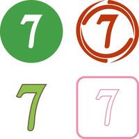 Number Seven Icon Design vector