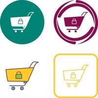 Unique Locked Cart Icon Design vector