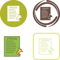 Unique Press Releases Icon Design vector