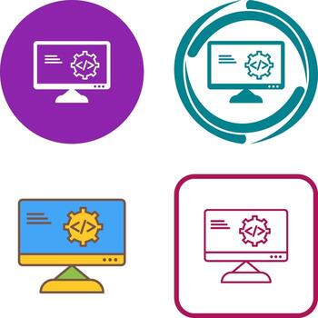 Unique Code Optimization Icon Design vector