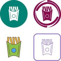 único francés papas fritas icono diseño vector