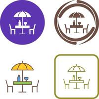 Unique Cafe Table Icon Design vector