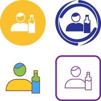 Unique Man And Drink Icon Design vector