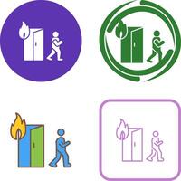 Unique Running from Fire Icon Design vector