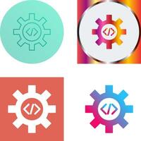 Unique Code Optimization Icon Design vector
