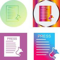 Unique Press Releases Icon Design vector