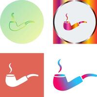 Unique Lit Smoking Pipe Icon Design vector