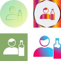 Unique Man And Drink Icon Design vector