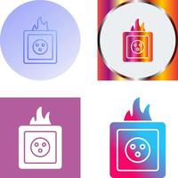 único fuego en enchufe icono diseño vector