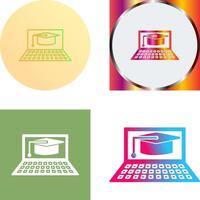 Unique Online Graduation Icon Design vector