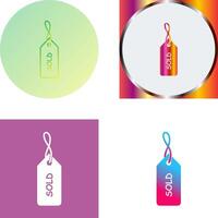 Unique Sold Tag Icon Design vector