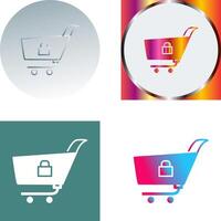 Unique Locked Cart Icon Design vector