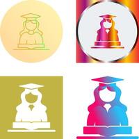 Unique Female Student Icon Design vector